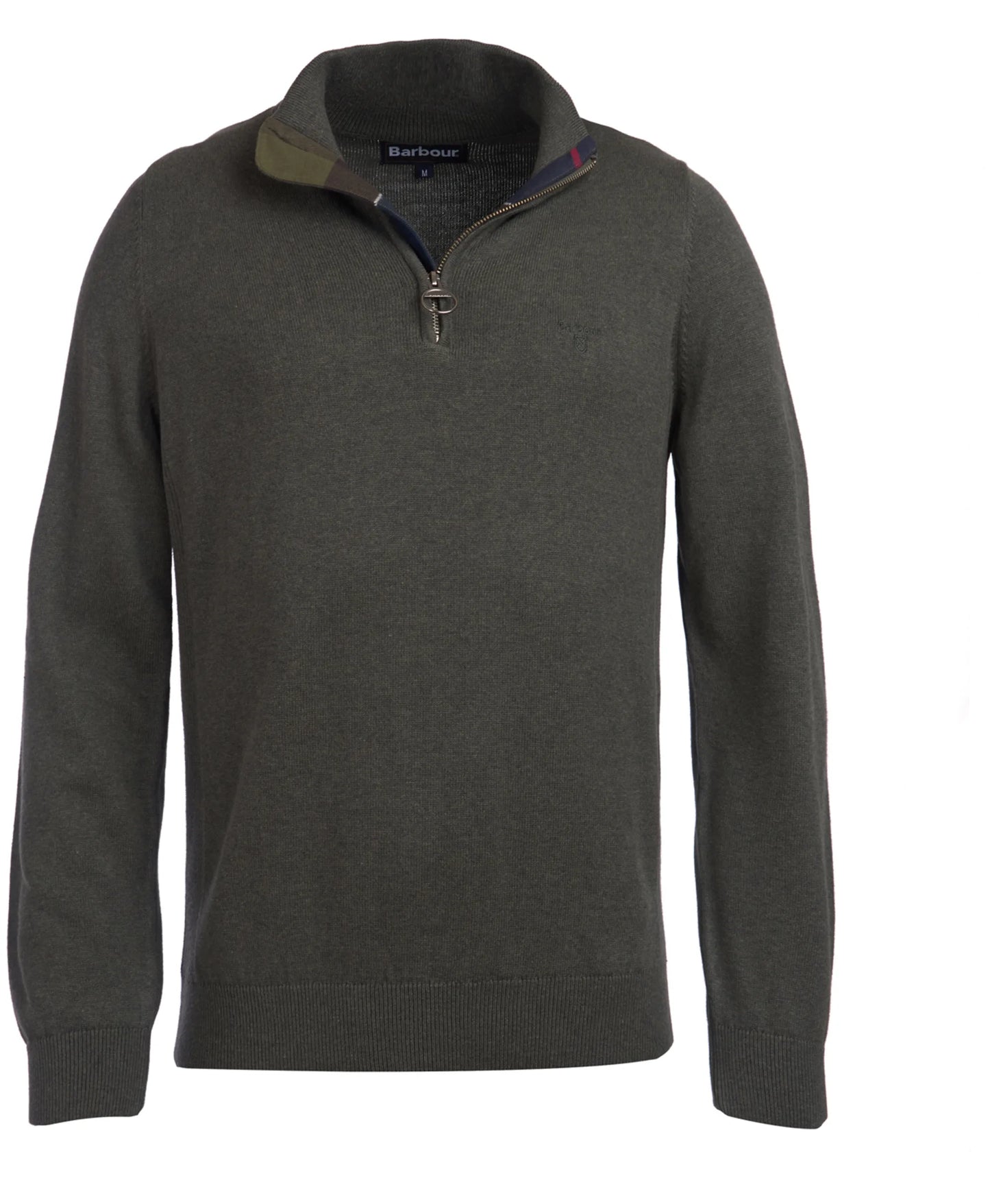 Barbour Cotton Half Zip Sweater - Olive Marl