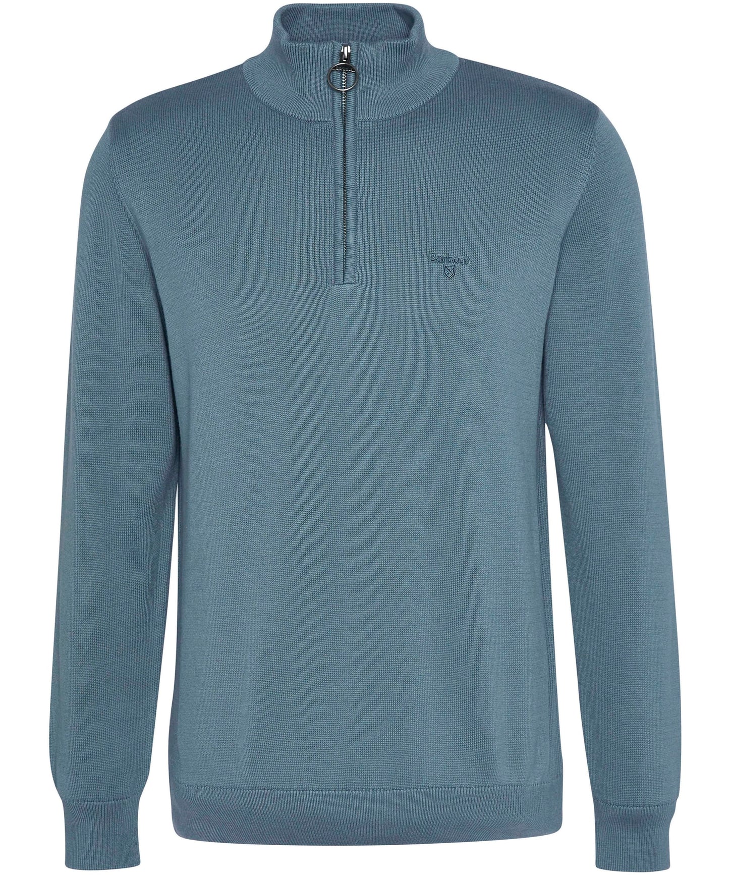 Barbour Cotton Half Zip Sweater - Vintage Teal