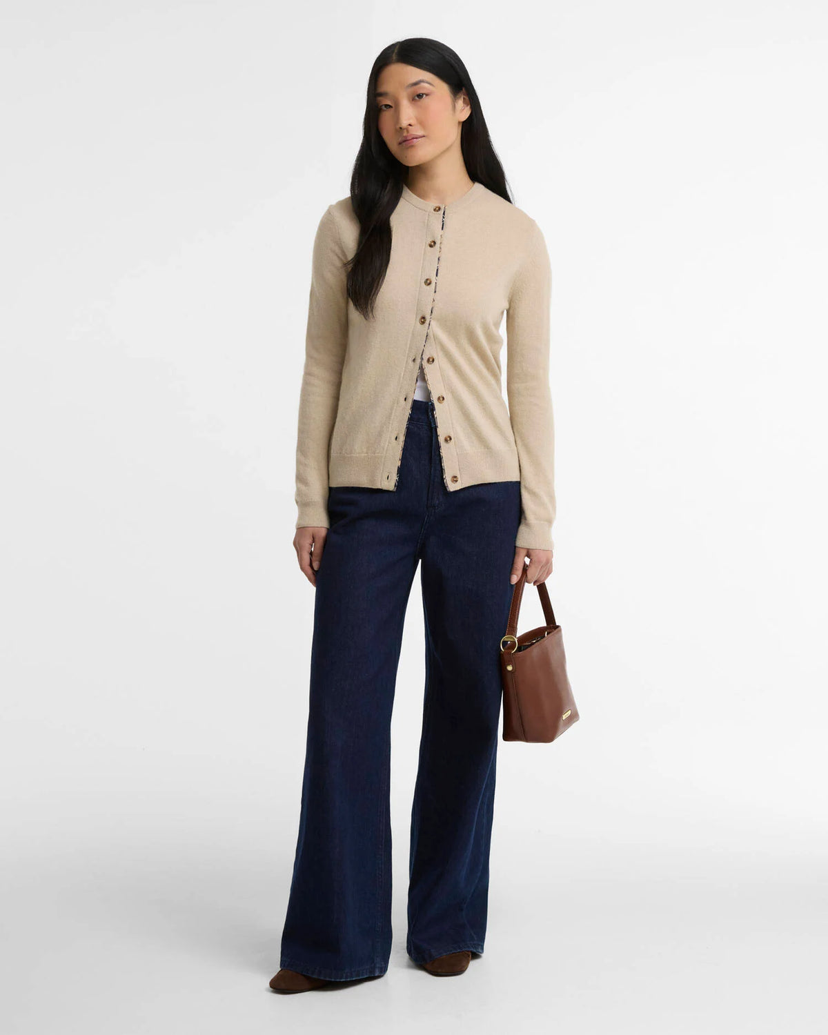 Barbour Pendle Cardigan in Honey/Birchwood Tartan