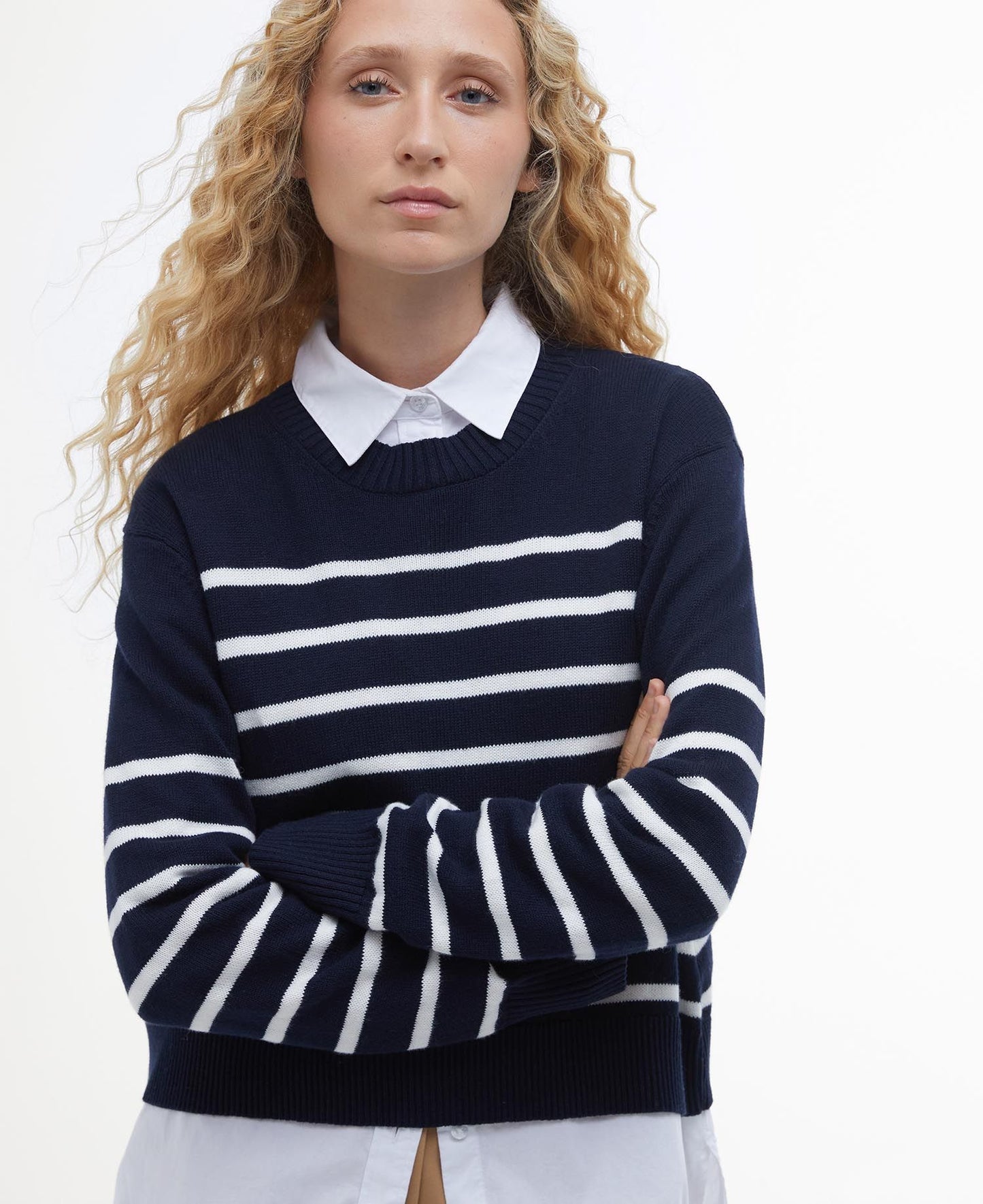 Barbour Emery Knitted Jumper - Navy/Cloud