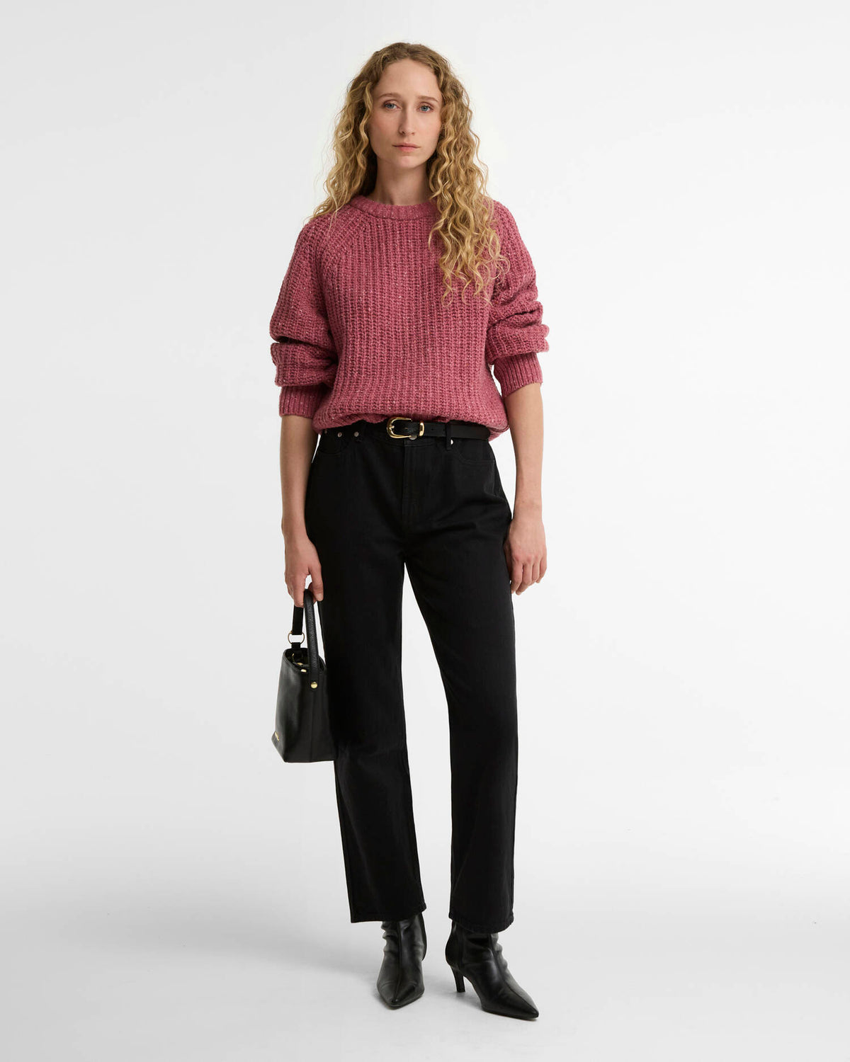 Barbour Alderney Wool-Blend Crew Neck Jumper in Tea Rose