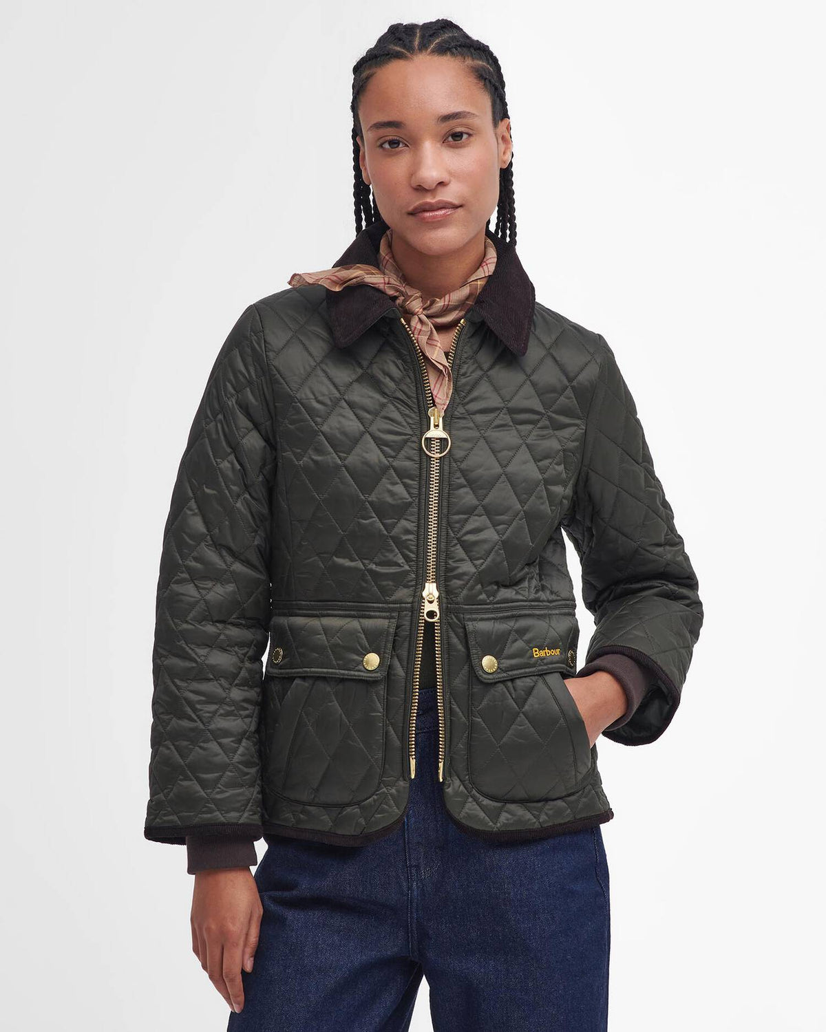 Barbour Beadnell Fitted Quilted Jacket in Sage-Ancient