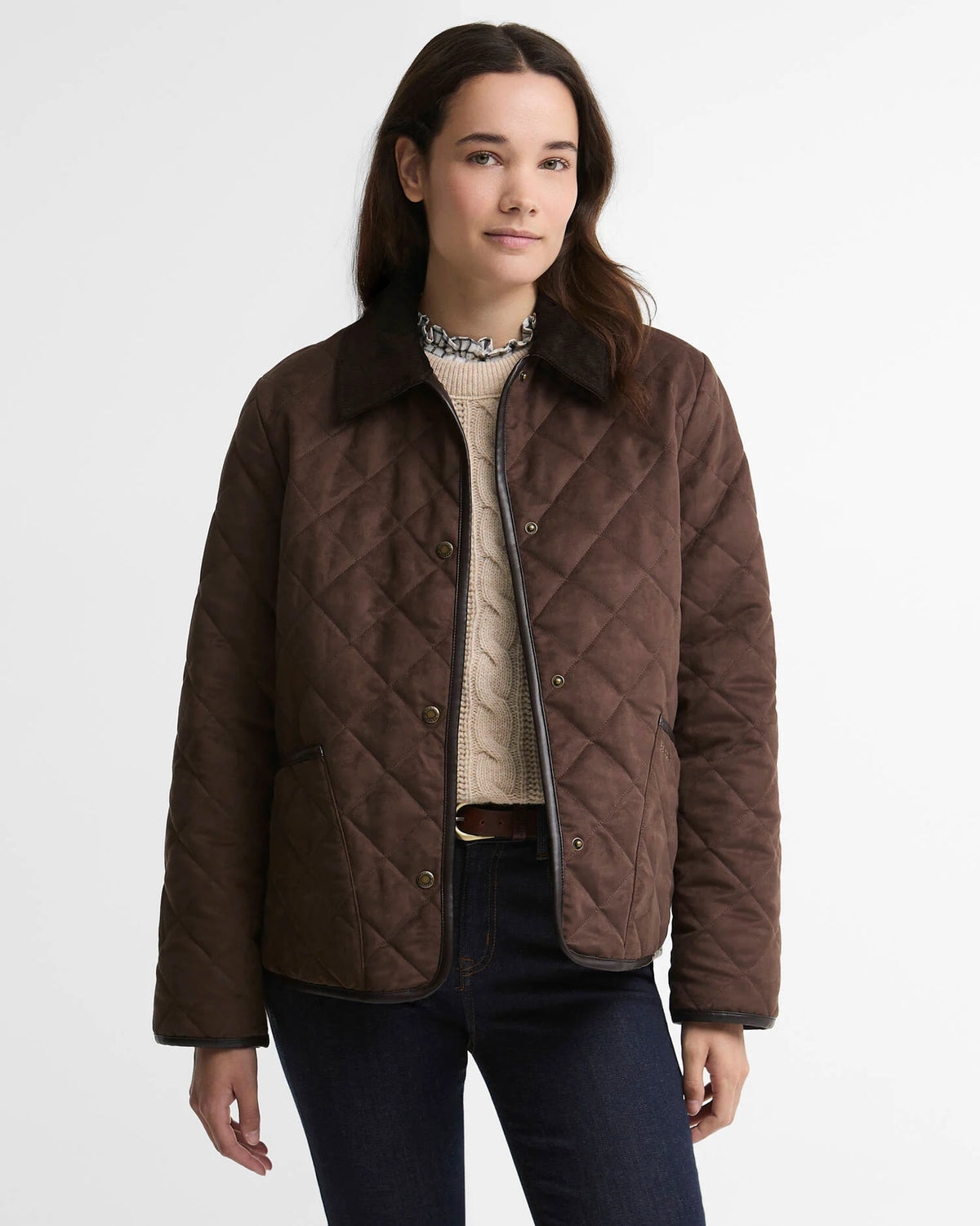 Barbour Sonya Quilted Jacket in Dk Brown/Muted