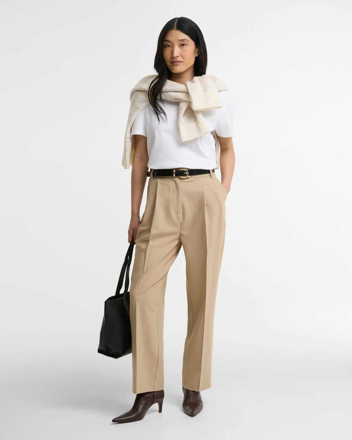Barbour Fawne Straight-Leg Trousers in Trench