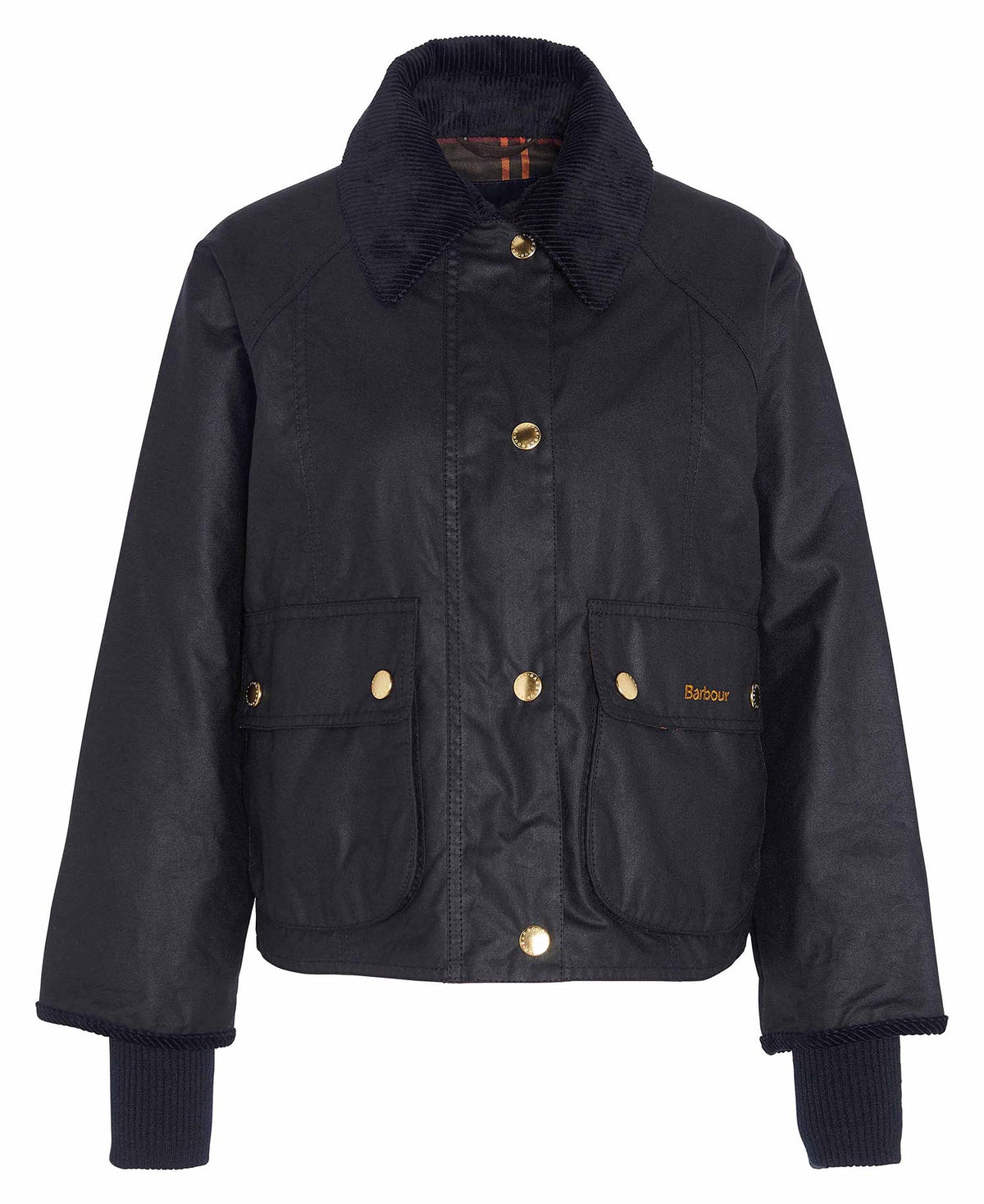 Barbour Cropped Beadnell Waxed Jacket in Black-Classic