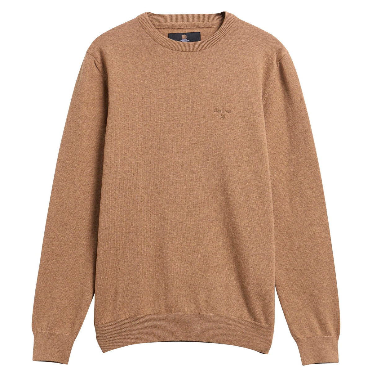 Barbour Pima Cotton Crew Neck Jumper in Sandstone