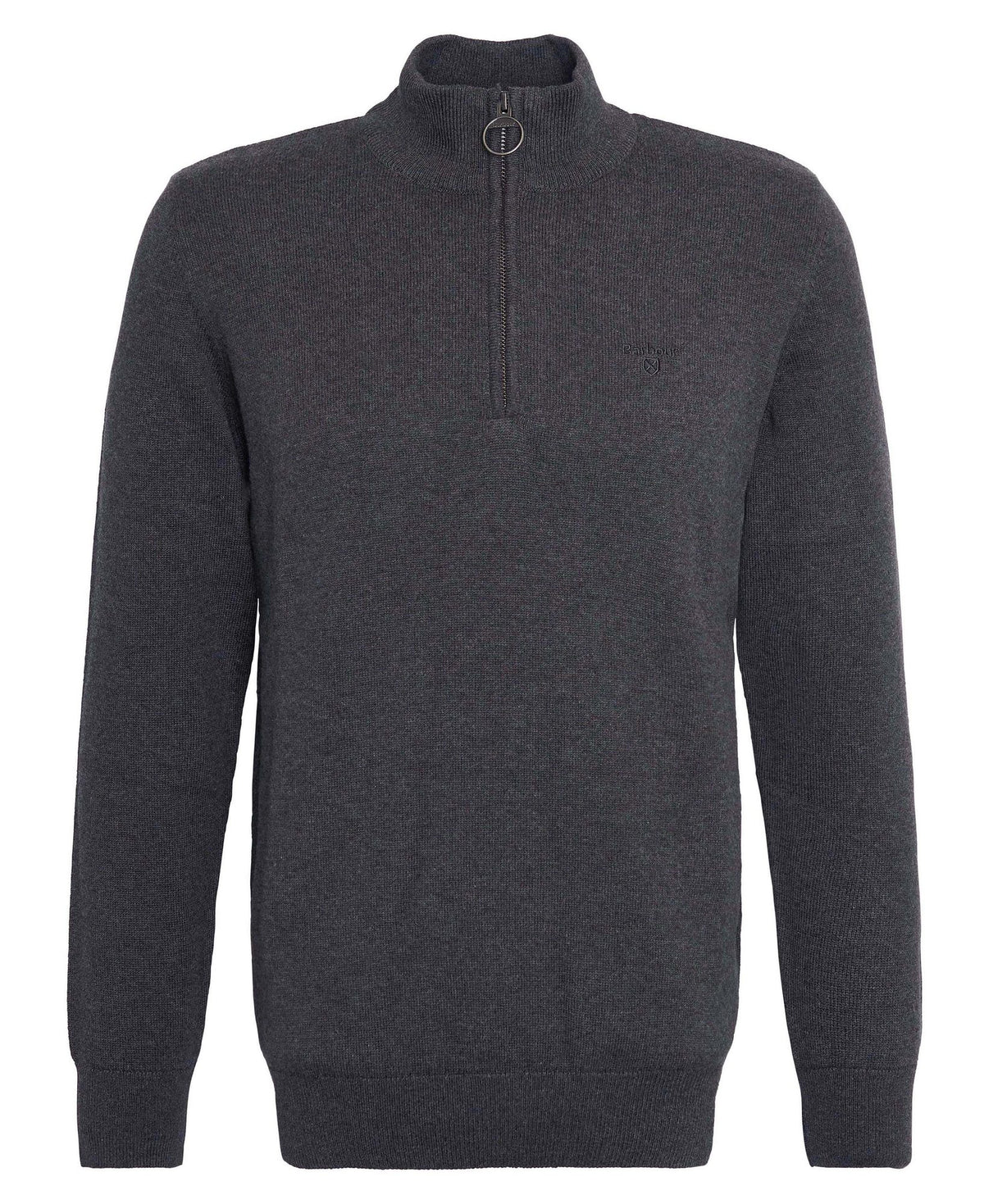 Barbour Cotton Quarter-Zip Jumper in Charcoal