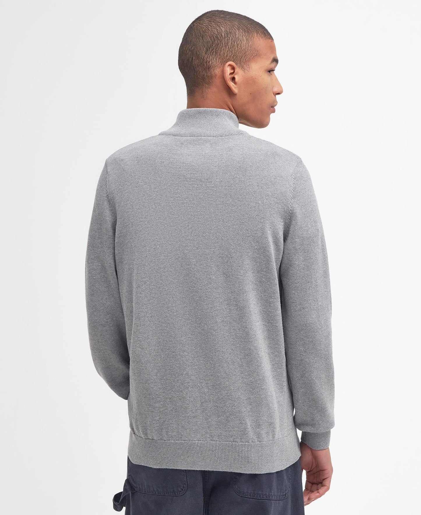 Barbour Cotton Half Zip Sweater - Grey Marl