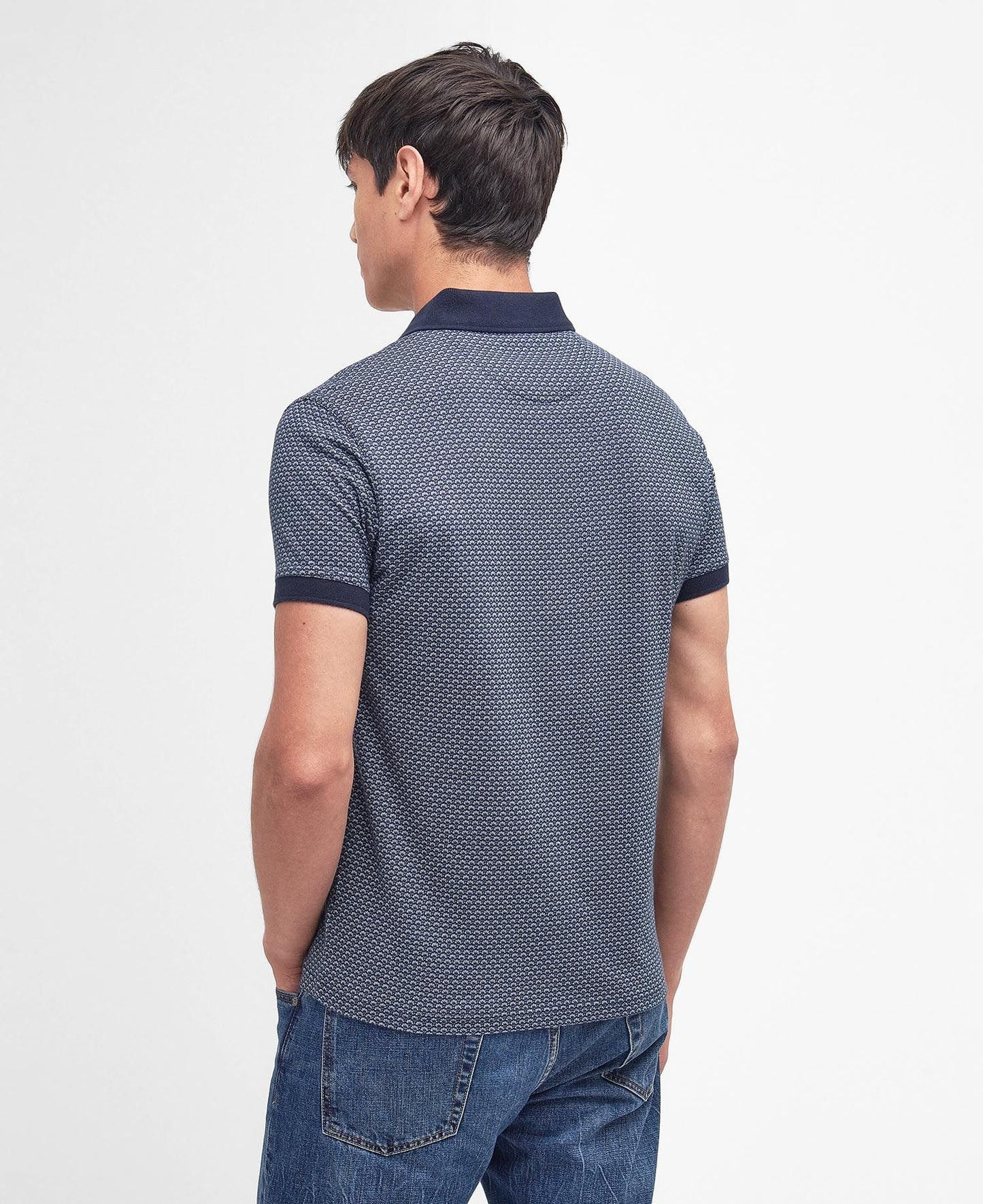 Barbour Shell Printed Polo - Navy