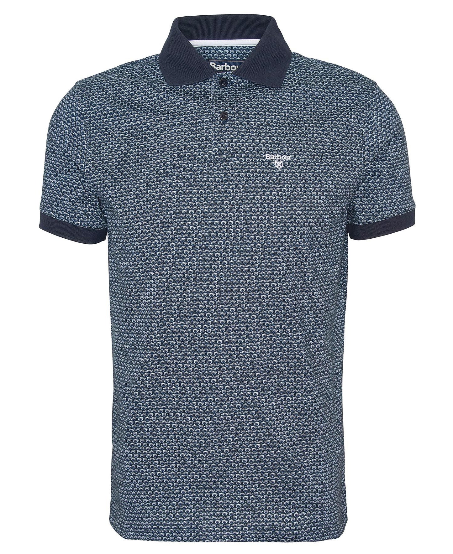 Barbour Shell Printed Polo - Navy