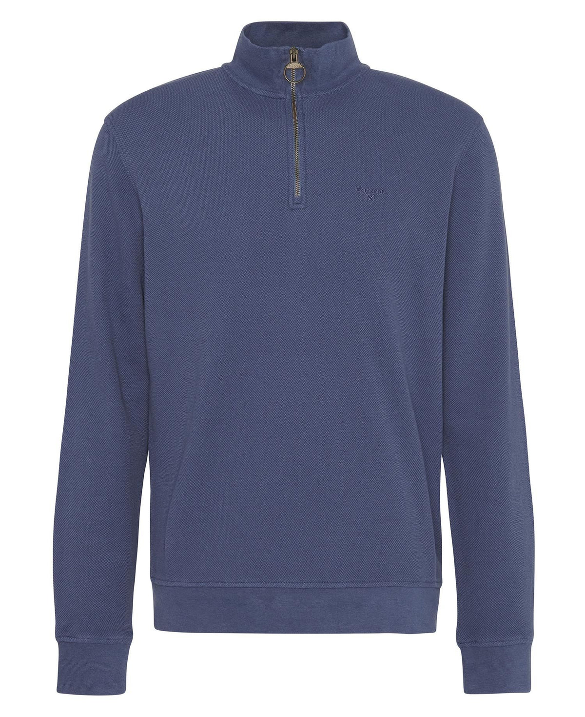 Barbour Pique Interlock Half Zip Sweatshirt in Blue