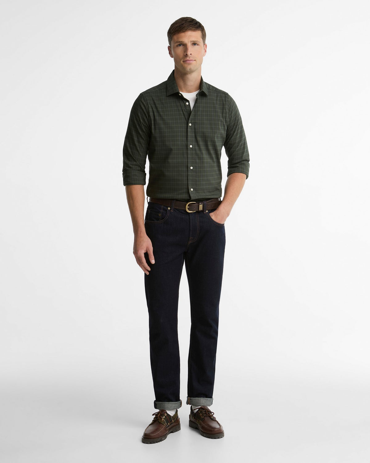 Barbour Harleton Tartan Tailored Long-Sleeved Shirt in Pine Glen