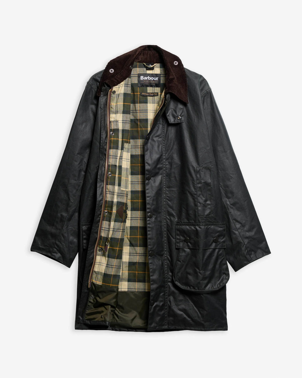 Barbour Border® Waxed Jacket in Sage