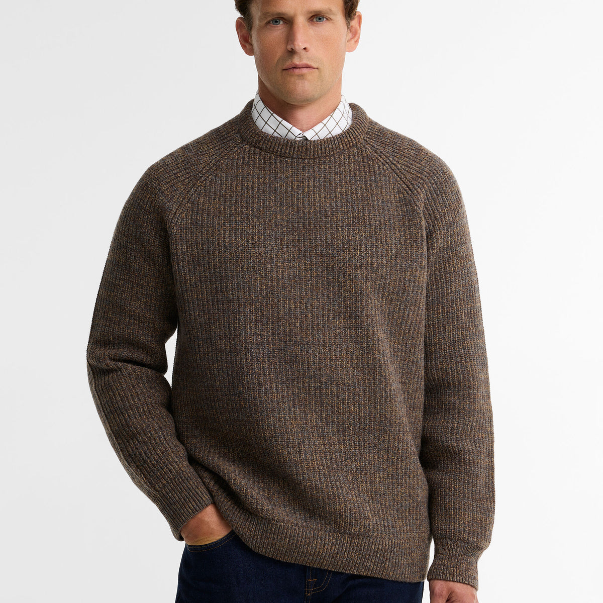 Barbour Horseford Crew Neck Jumper in Sandstone