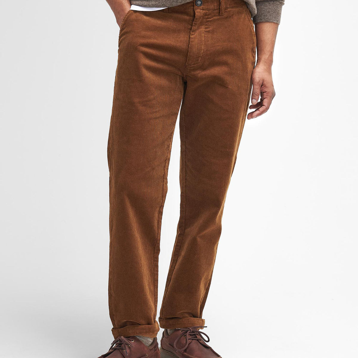 Barbour Stretch Cord Tailored Trousers in Dark Honey