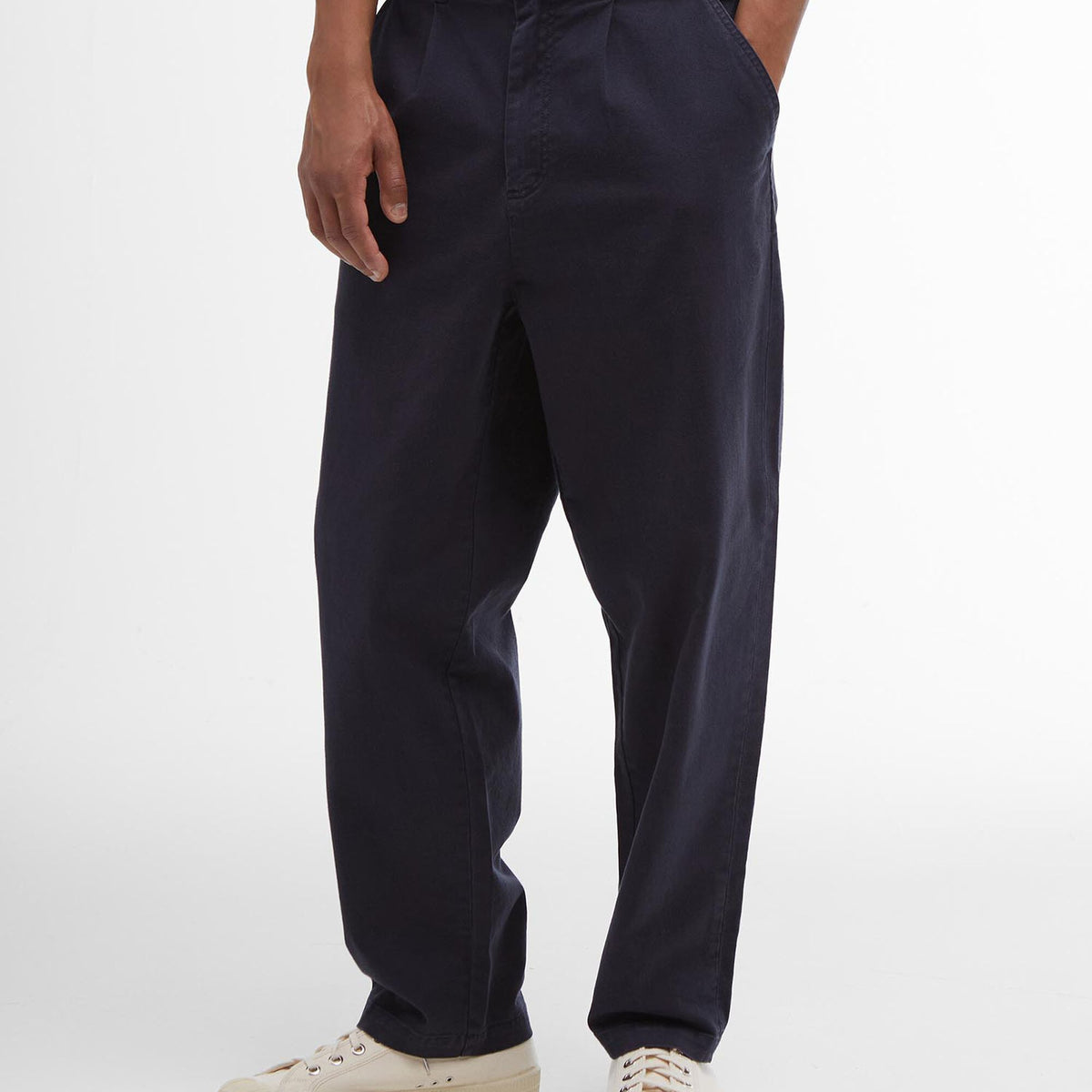 Barbour Washed Stretch Relaxed Trousers in Dark Navy