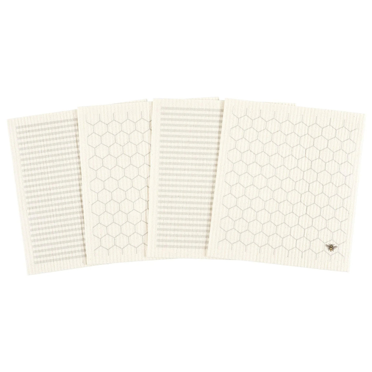 Kaf Home Clean It Mixed Swedish 4-Piece Dish Cloths Honeycomb Yellow