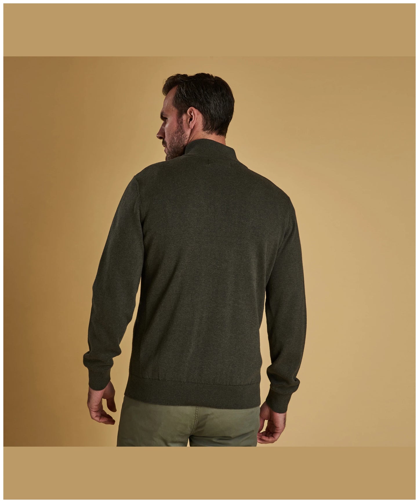 Barbour Cotton Half Zip Sweater - Olive Marl
