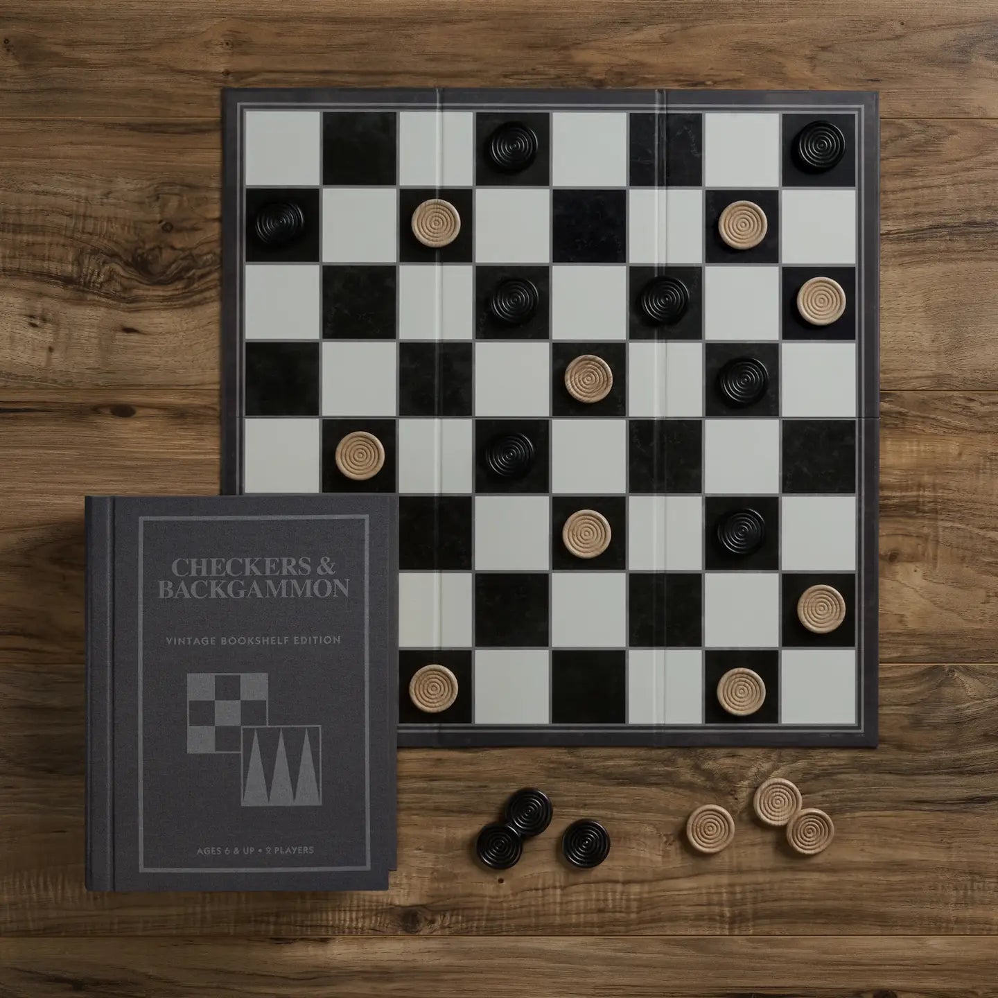Vintage Bookshelf Game - Checkers & Backgammon