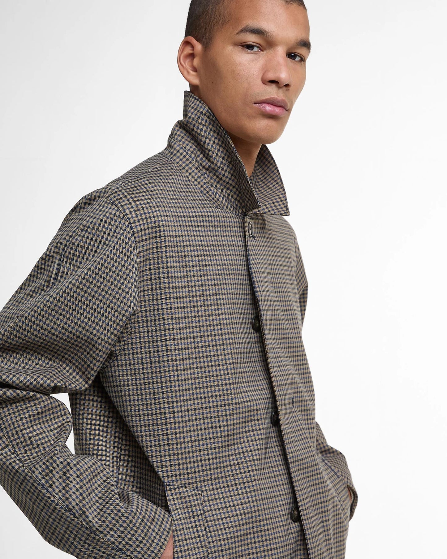 Barbour Check Short Lorden Showerproof - Stone/Navy Check