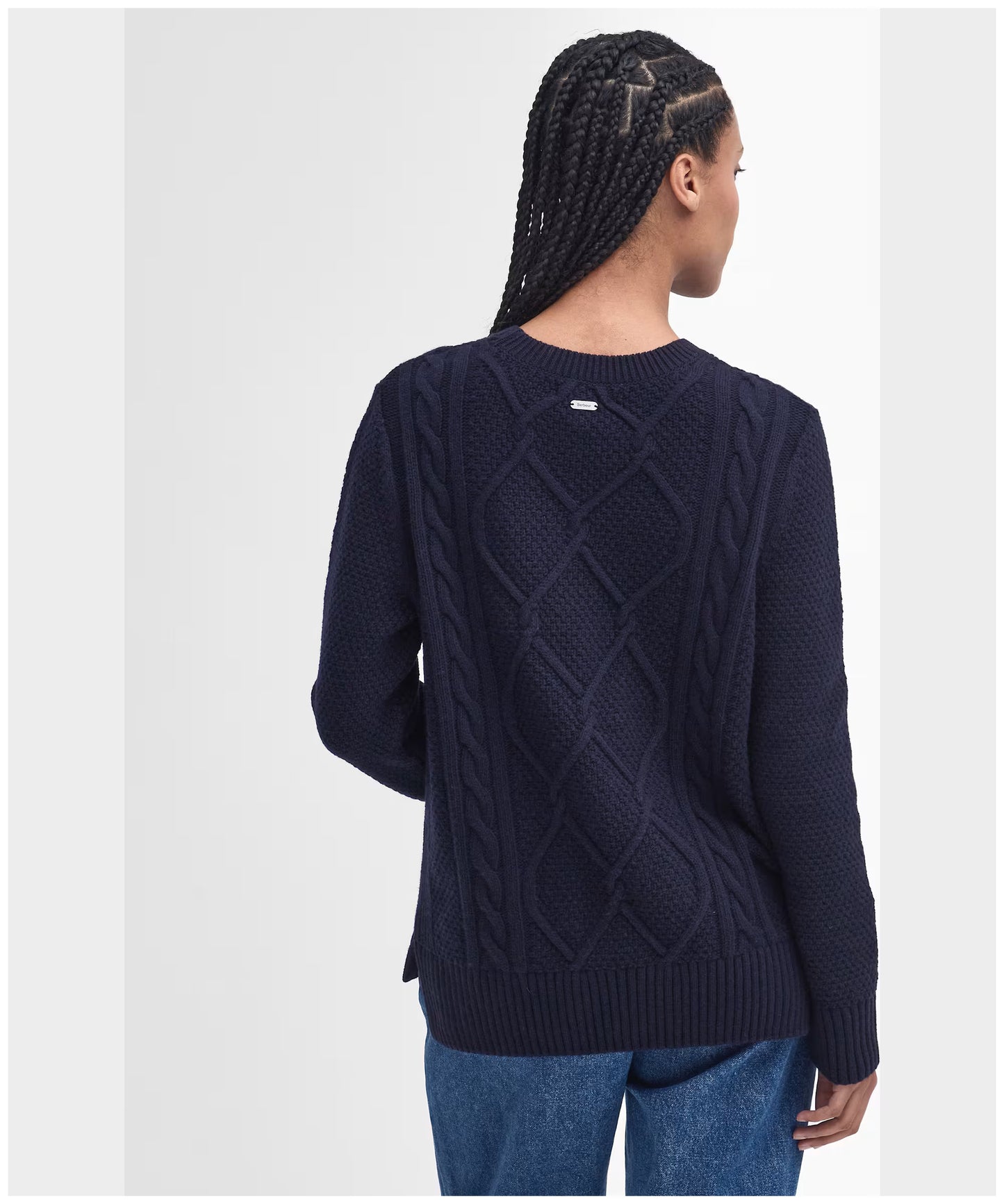 Barbour Burne Crew Knit - Navy