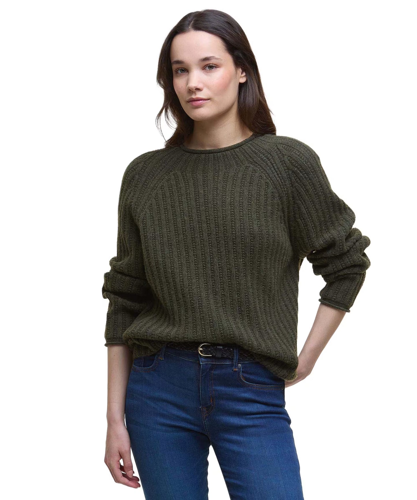 Barbour Bamburgh Knitted Jumper - Olive