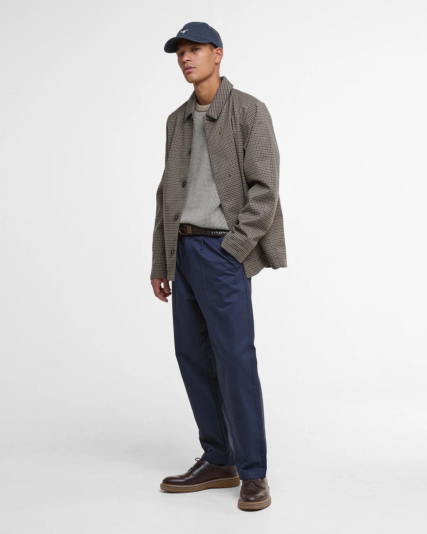 Barbour Check Short Lorden Showerproof - Stone/Navy Check