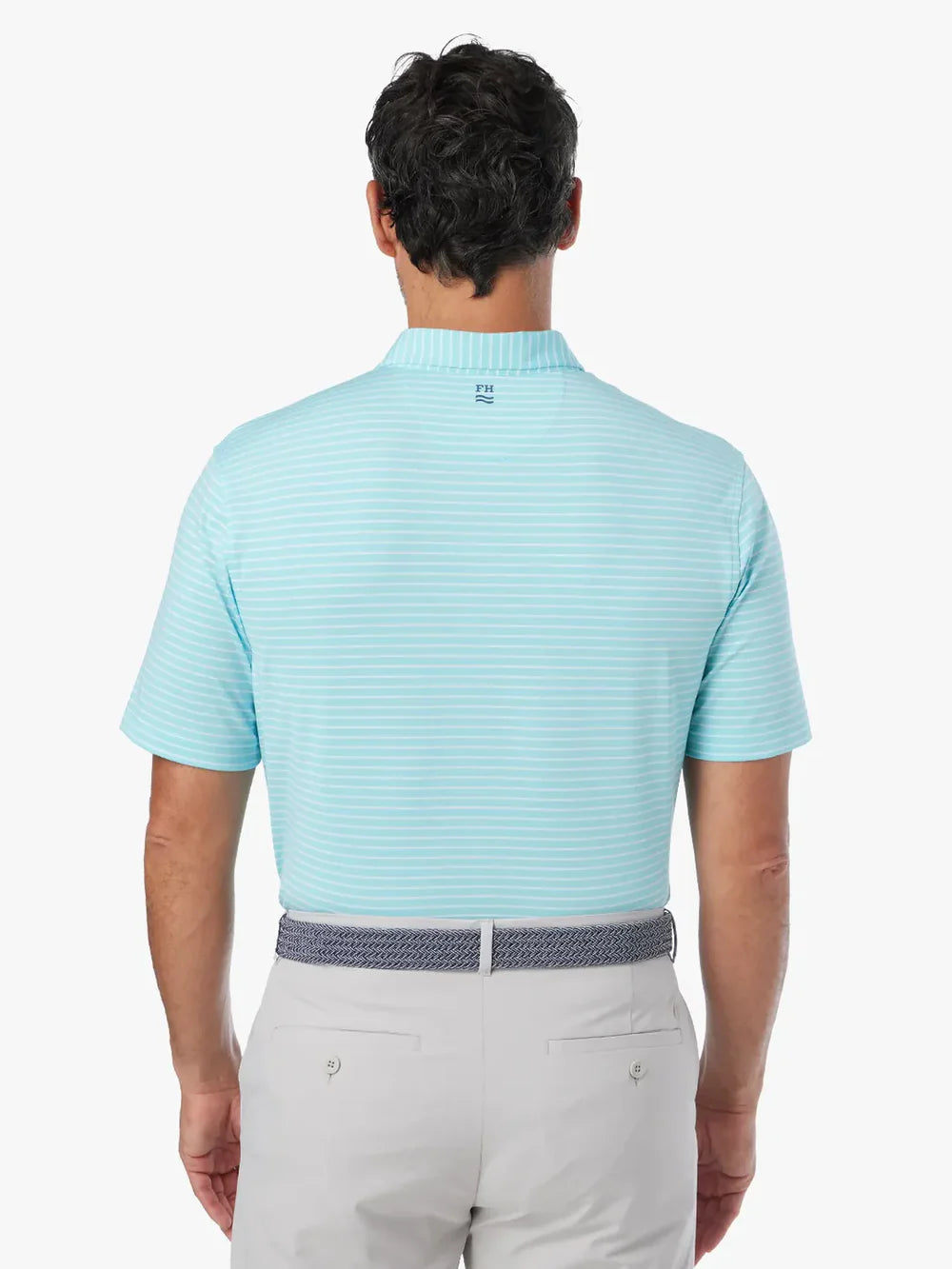 Men's Fair Harbor Compass Polo - Aqua Stripe