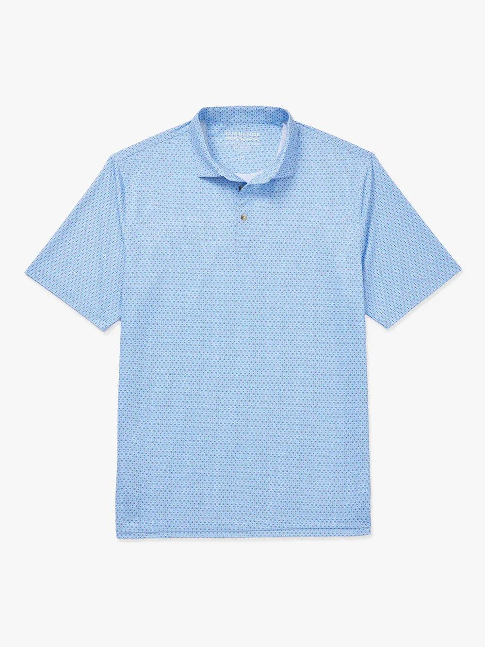 Men's Fair Harbor Compass Polo -Light Blue Geo