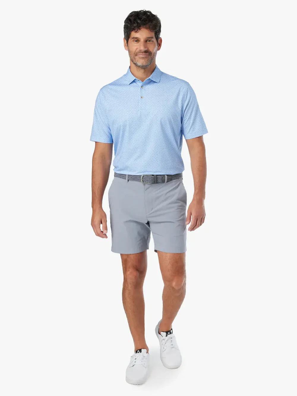 Compass Polo in Light Blue Geo