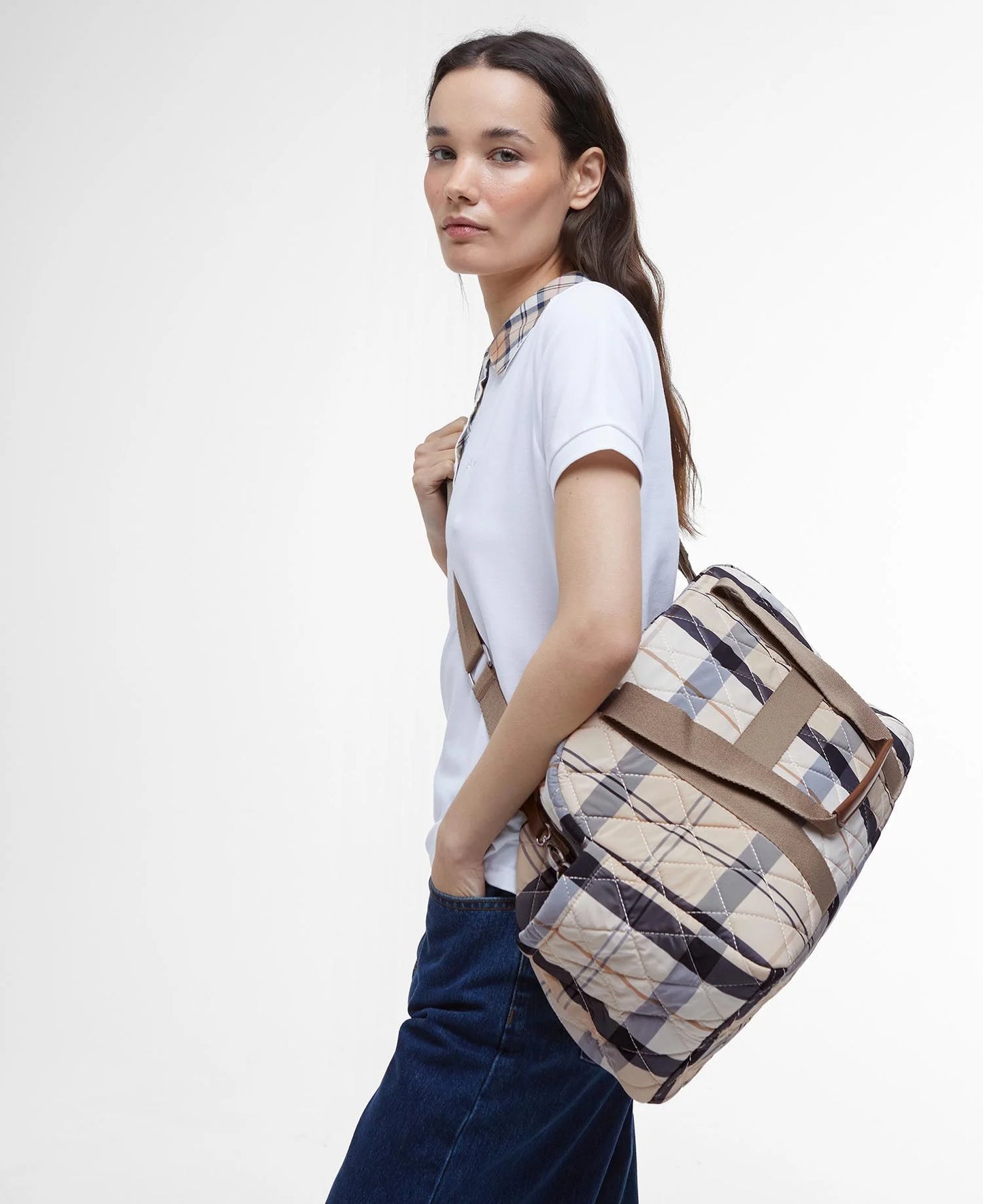 Barbour Wetheram Quilted Holdall Bag - Safari Tartan