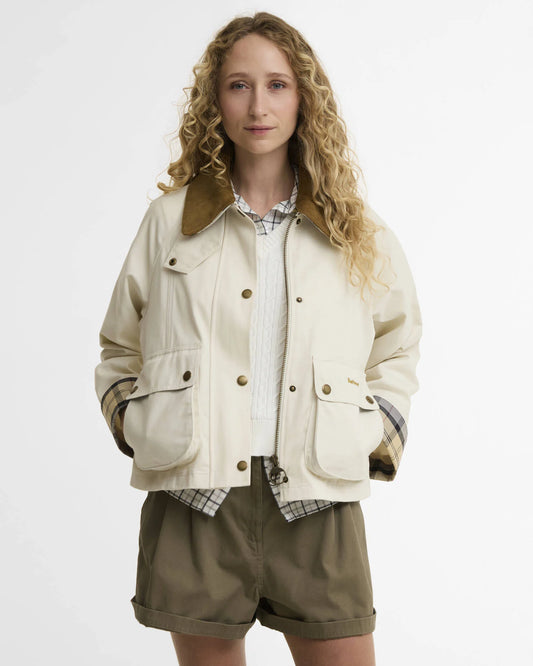 Barbour Cropped Beadnell Casual Jacket - Cream