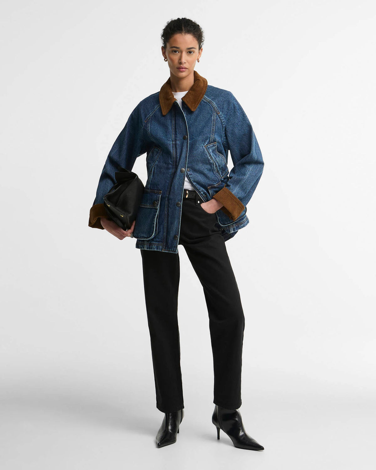 Barbour Modern Beadnell Denim Jacket in Mid Blue Denim/Classic