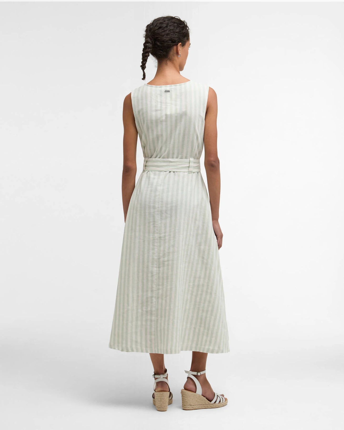 Barbour Inez Striped Midi Dress - Spearmint Stripe