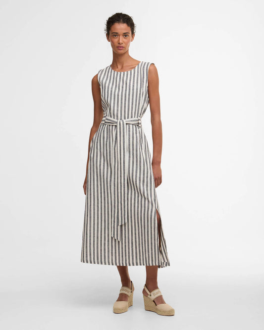 Barbour Inez Striped Midi Dress - Navy