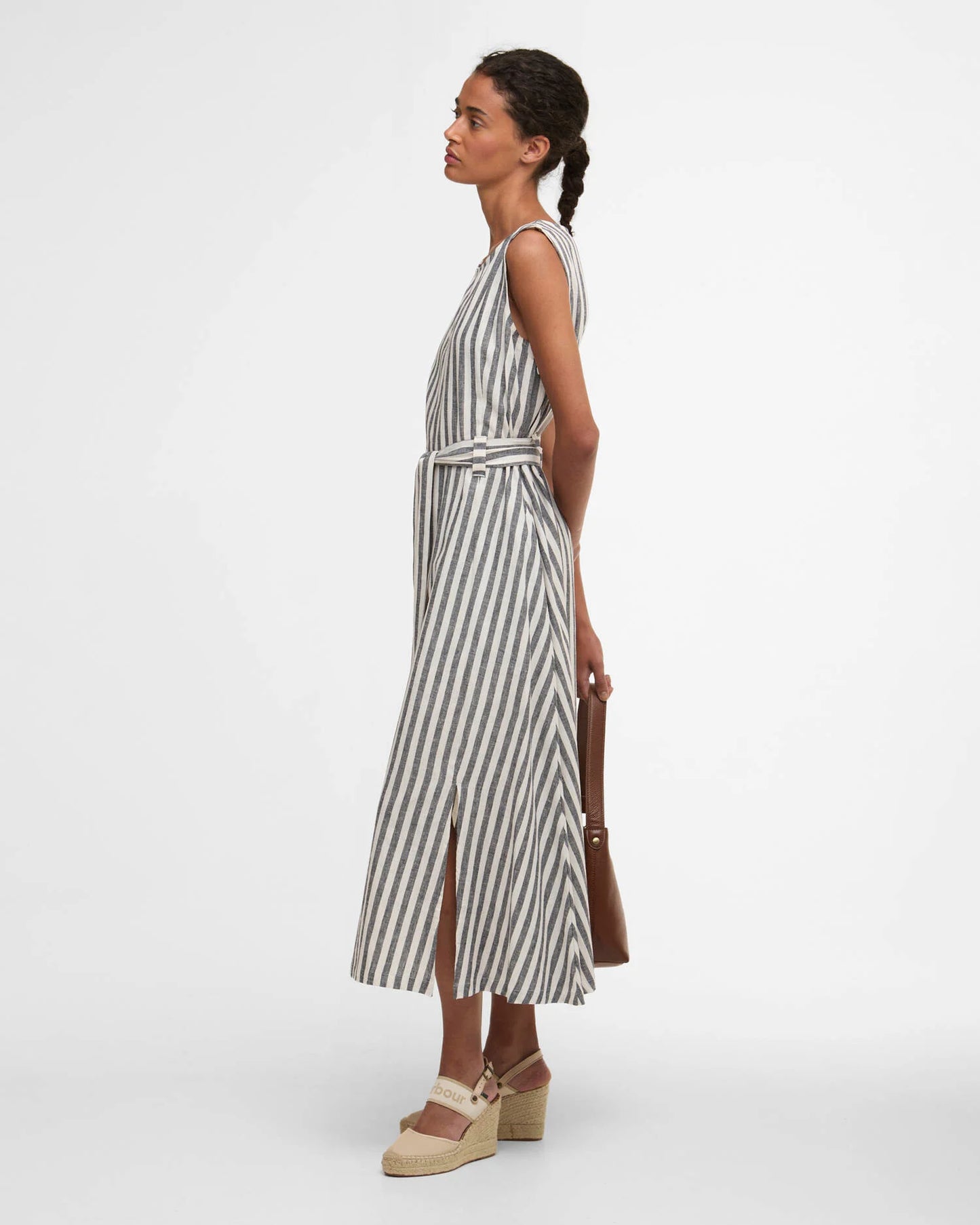 Barbour Inez Striped Midi Dress - Navy