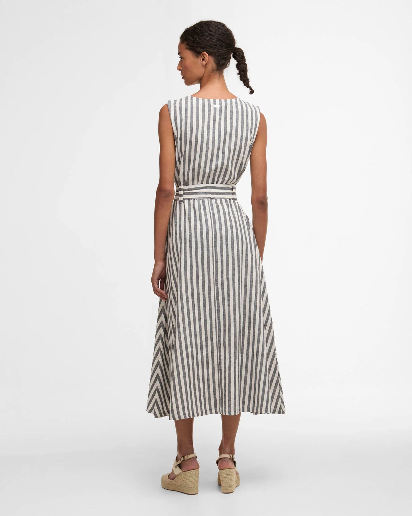 Barbour Inez Striped Midi Dress - Navy
