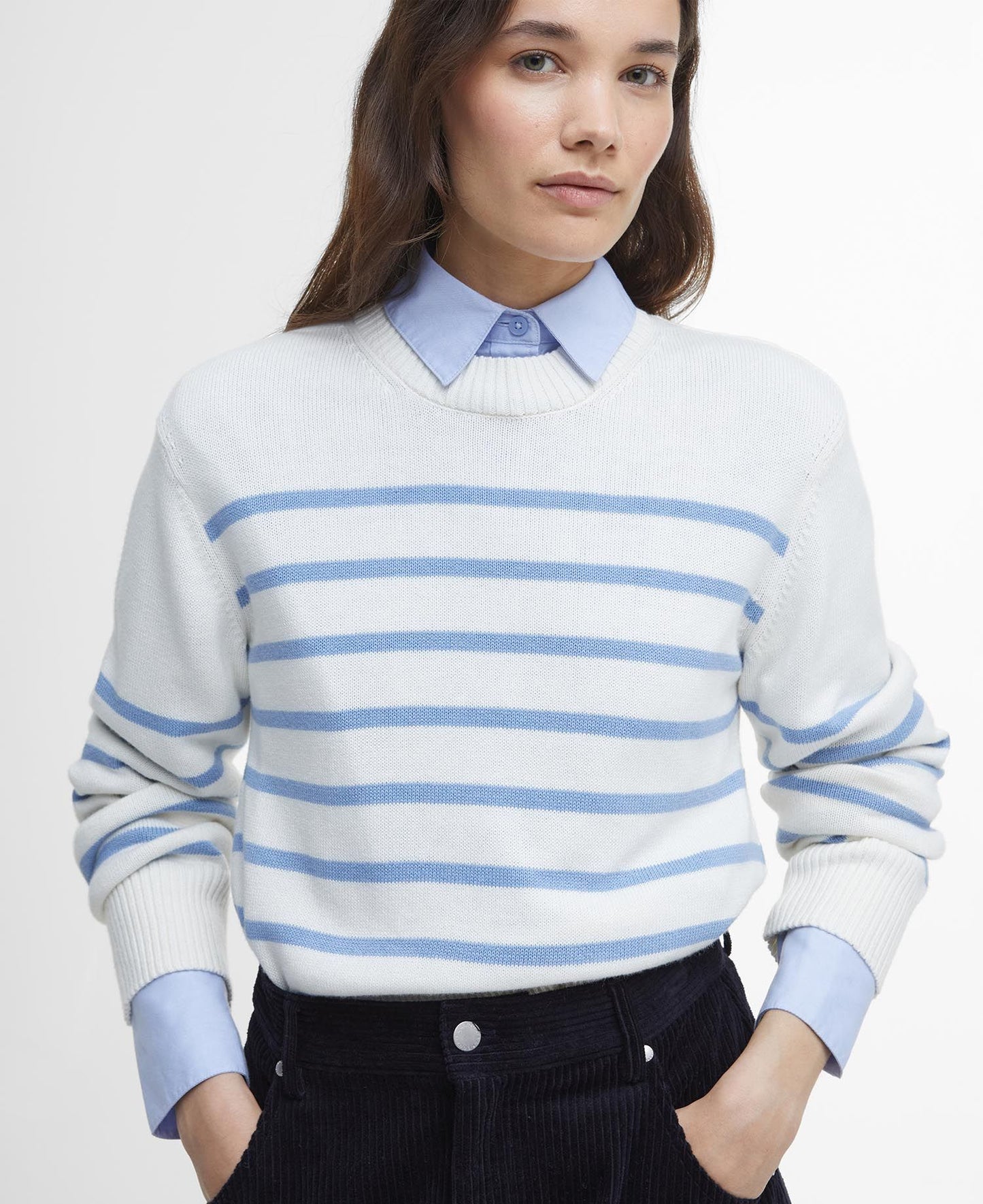 Barbour Emery Knitted Jumper - Cloud/Sky