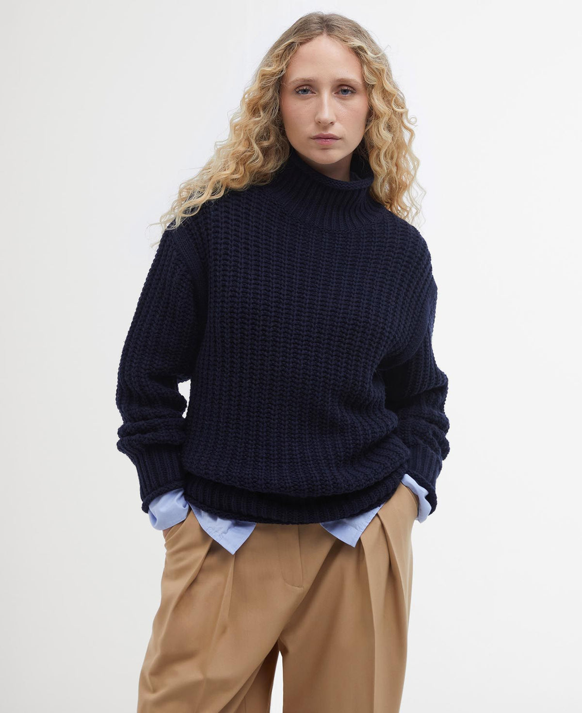 Barbour Rockcliffe Knitted Jumper in Navy