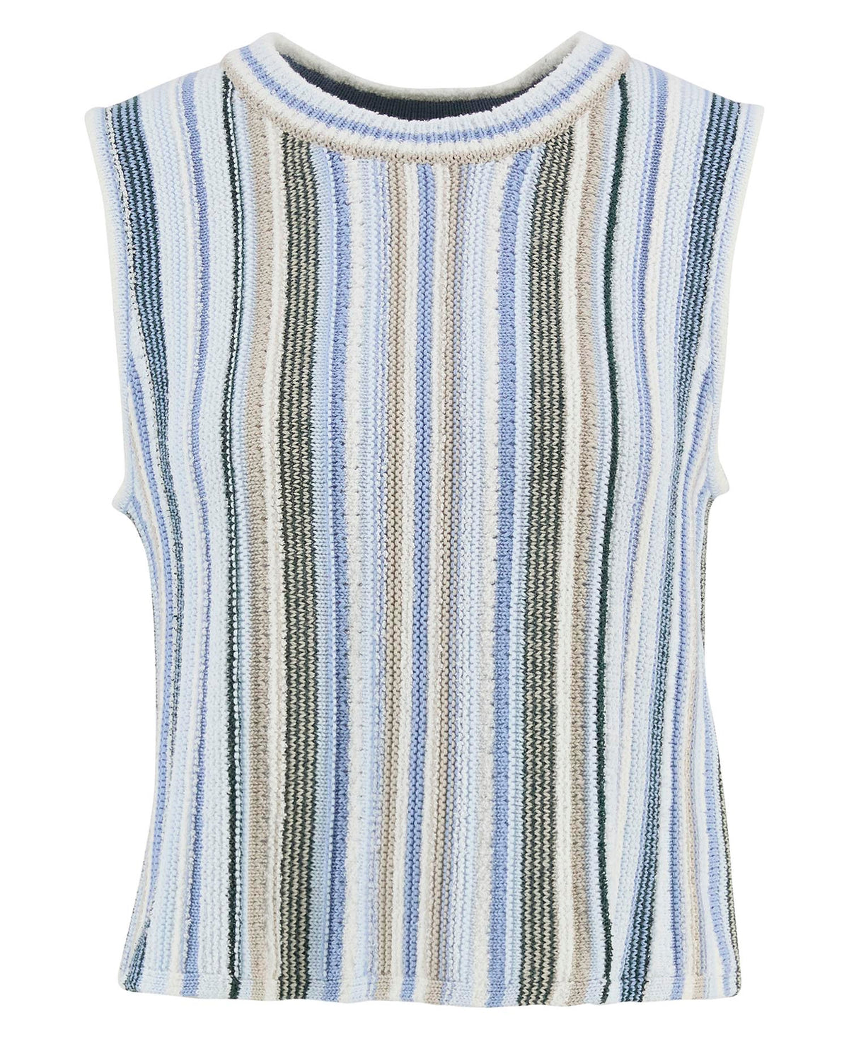 Barbour Josie Knitted Vest in Multi Blue