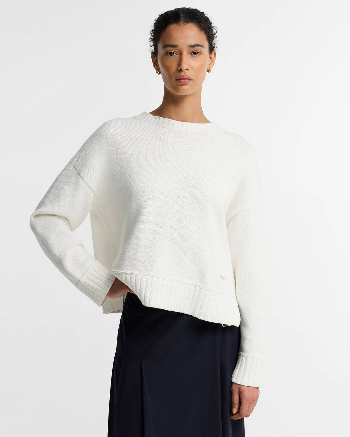 Barbour Harling Crew Neck Jumper in Ecru