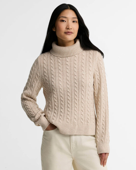 Barbour Ambleside Cable Knitted Jumper - Oatmeal
