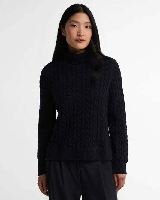 Barbour Ambleside Cable Knitted Jumper - Navy