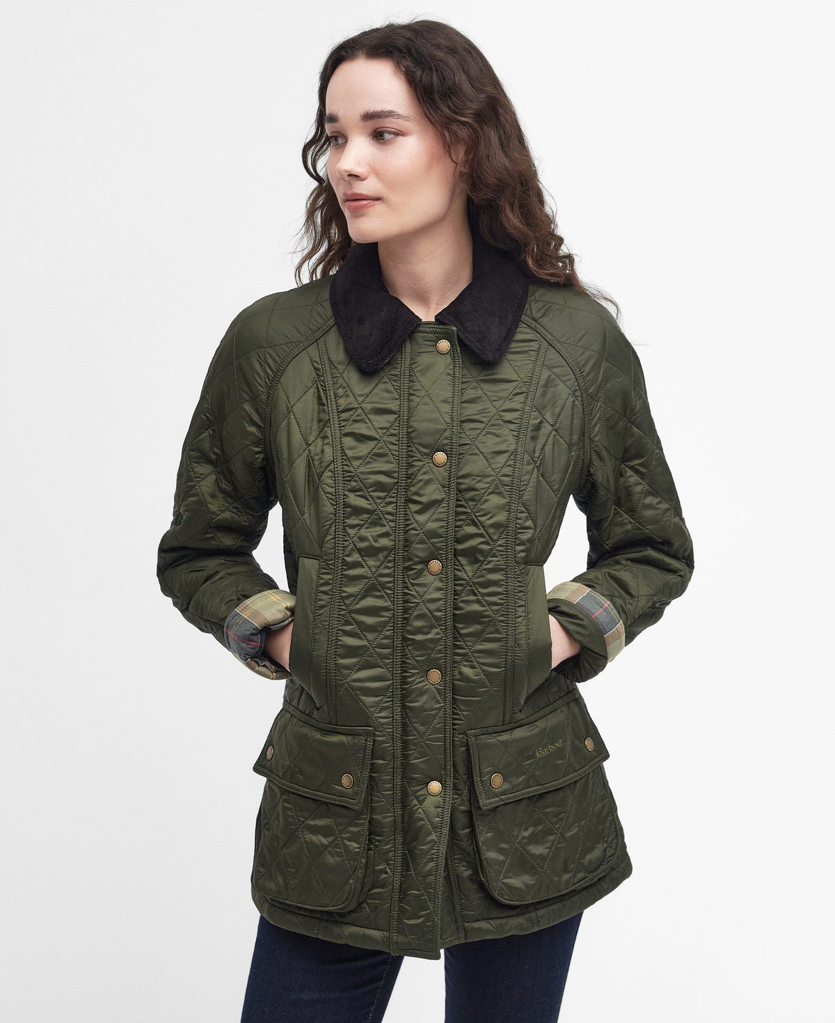 Barbour Beadnell Polarquilt Jacket in Olive, image 2