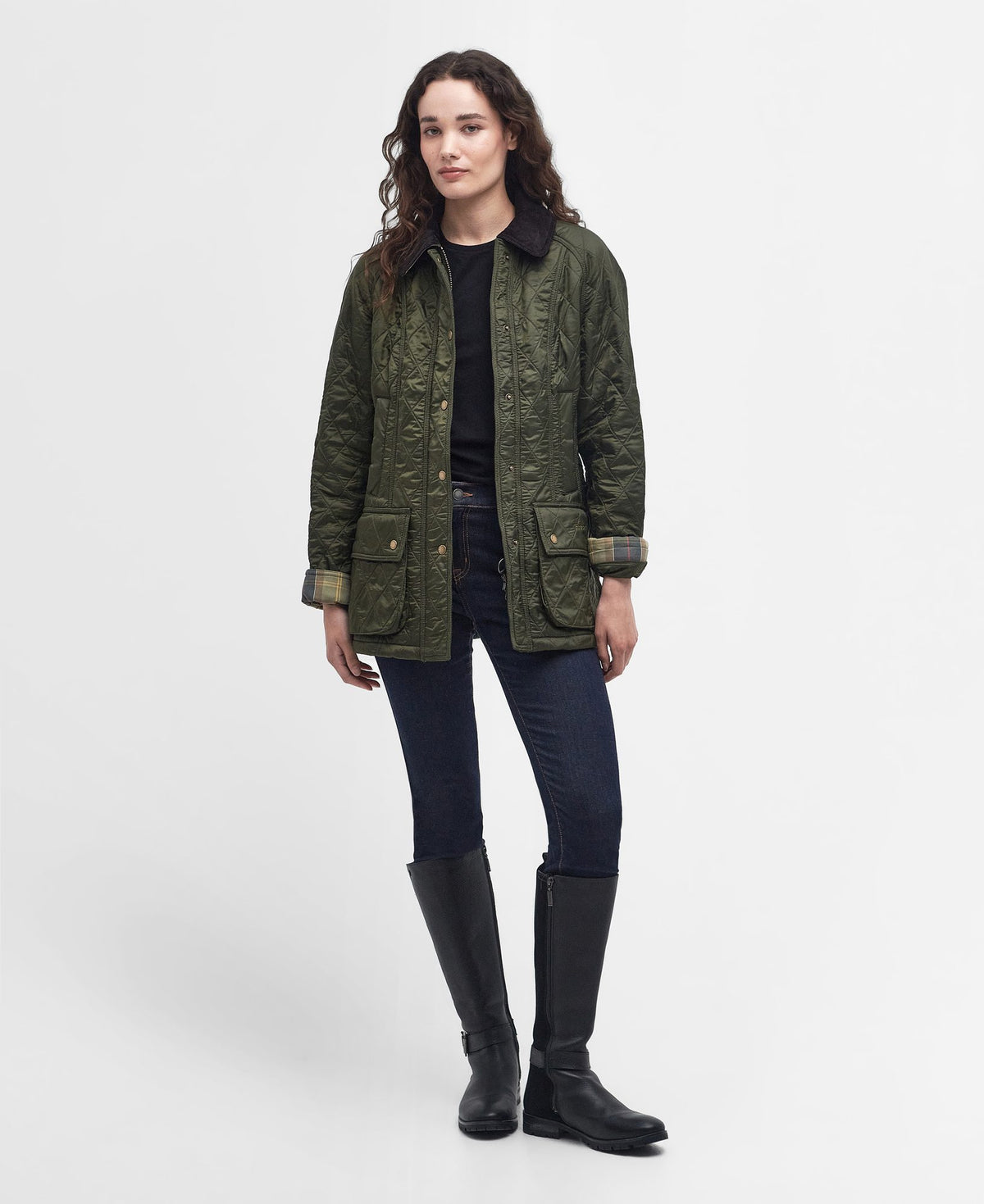 Barbour Beadnell Polarquilt Jacket in Olive, image 4