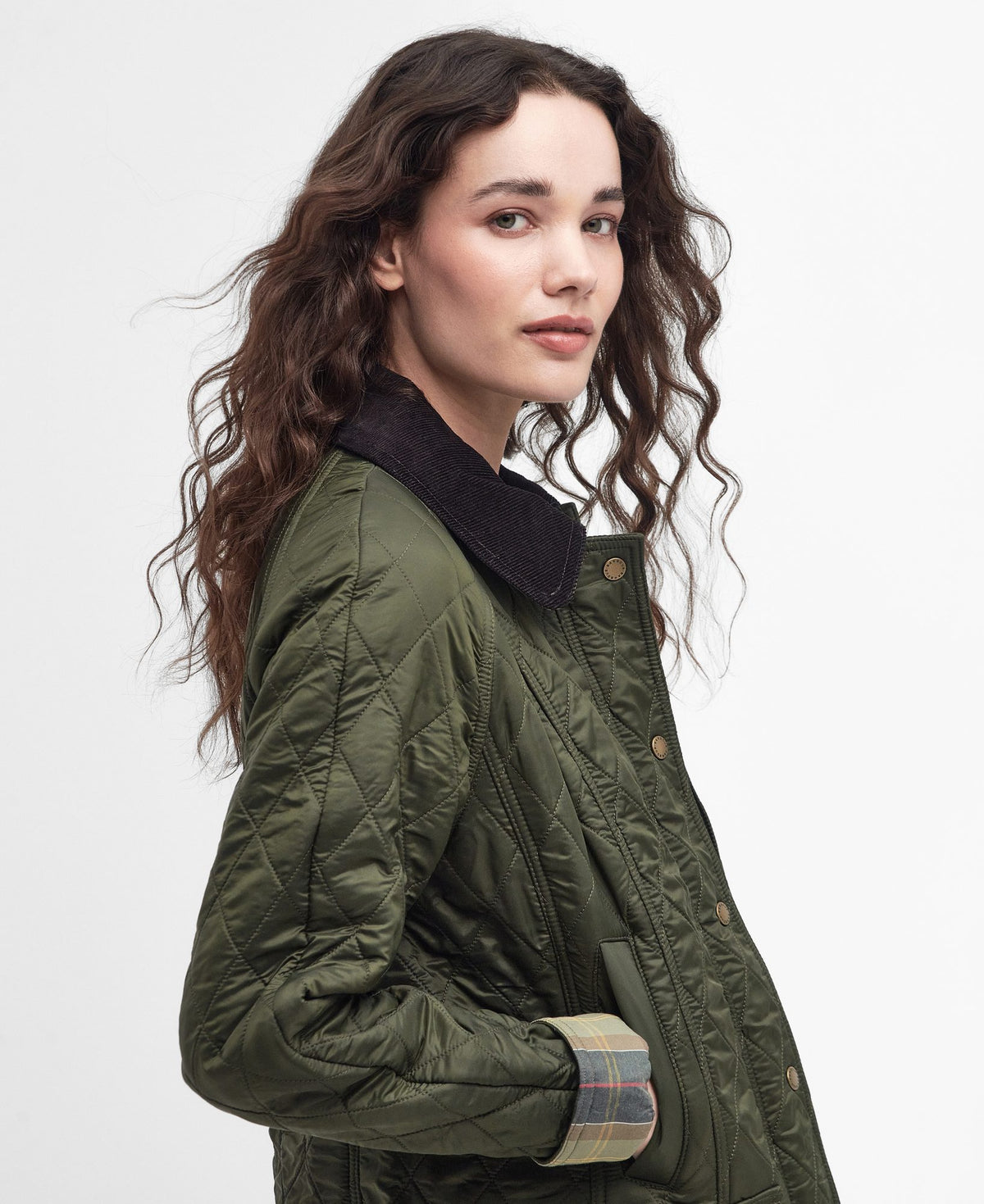 Barbour Beadnell Polarquilt Jacket in Olive, image 6