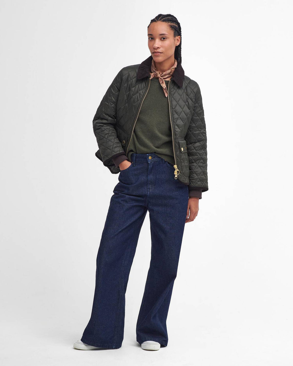 Barbour Beadnell Fitted Quilted Jacket in Sage-Ancient