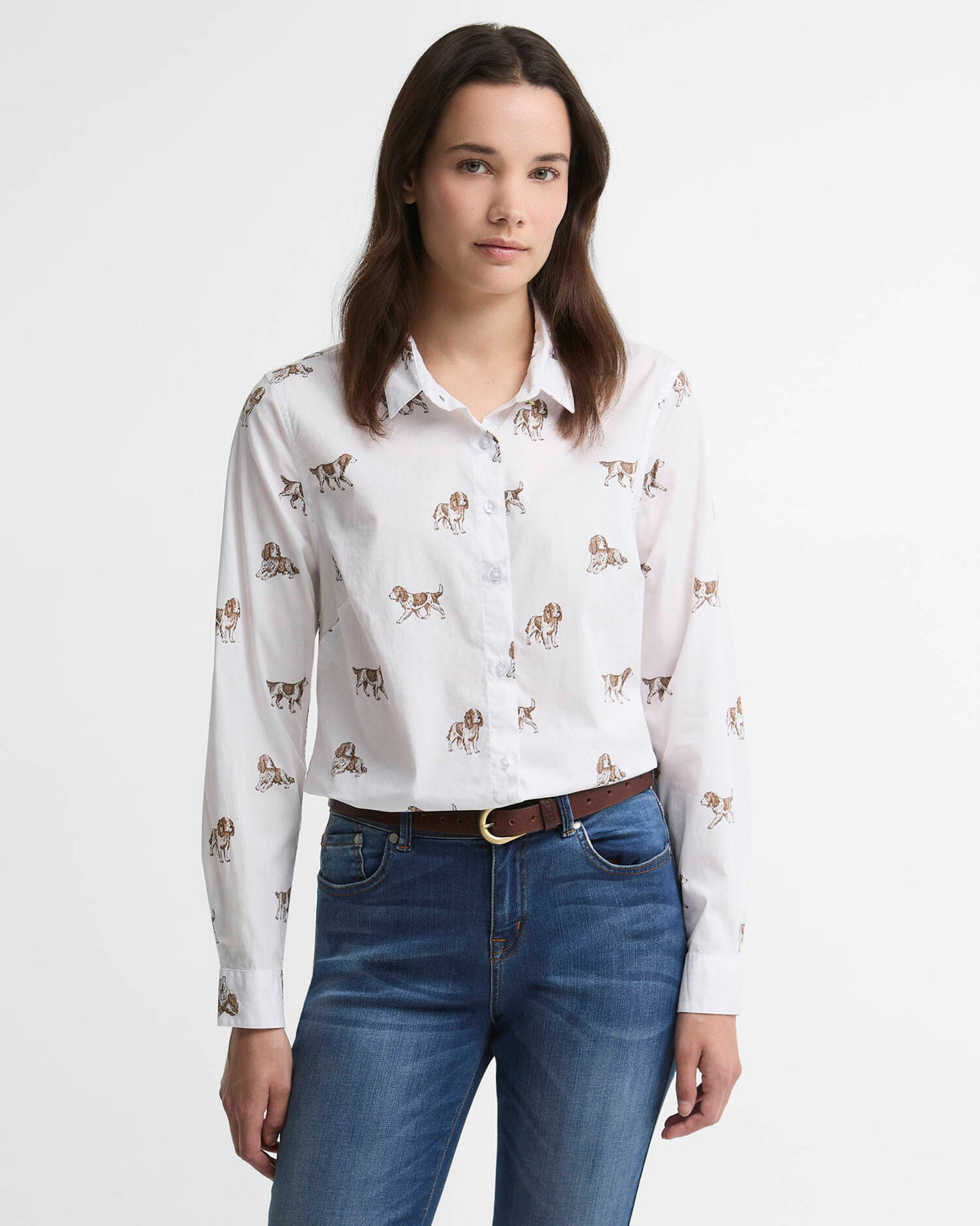 Barbour Brambles Tailored Long-Sleeved Shirt in Multi Dog