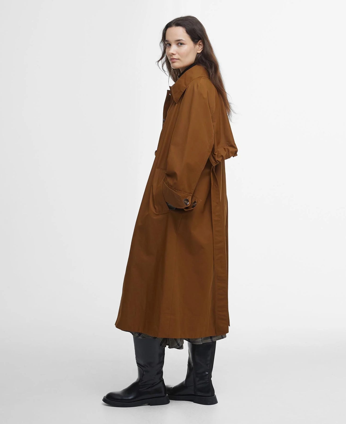 Barbour Beatrix Showerproof Trench - Rust Brown