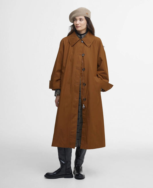 Barbour Beatrix Showerproof Trench - Rust Brown